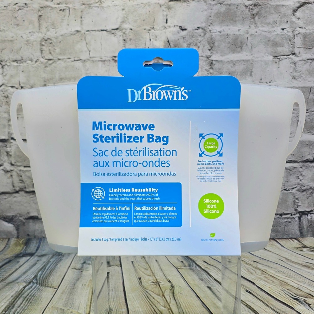 Dr Browns Microwave Sterilizer Bag Reusable Silicone Hygiene‎ New Parents Baby